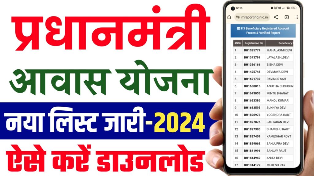 PM Awas Yojana New List 2024 : प्रधानमंत्री आवास योजना का न्यू लिस्ट डाउनलोड अब ऐसे करें