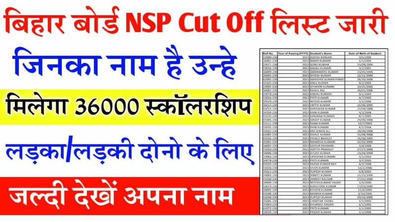 Bihar Board Inter NSP Cut Off List 2024 : बिहार बोर्ड ने NSP का Cut Off List किया जारी, यहां से करें डाउनलोड