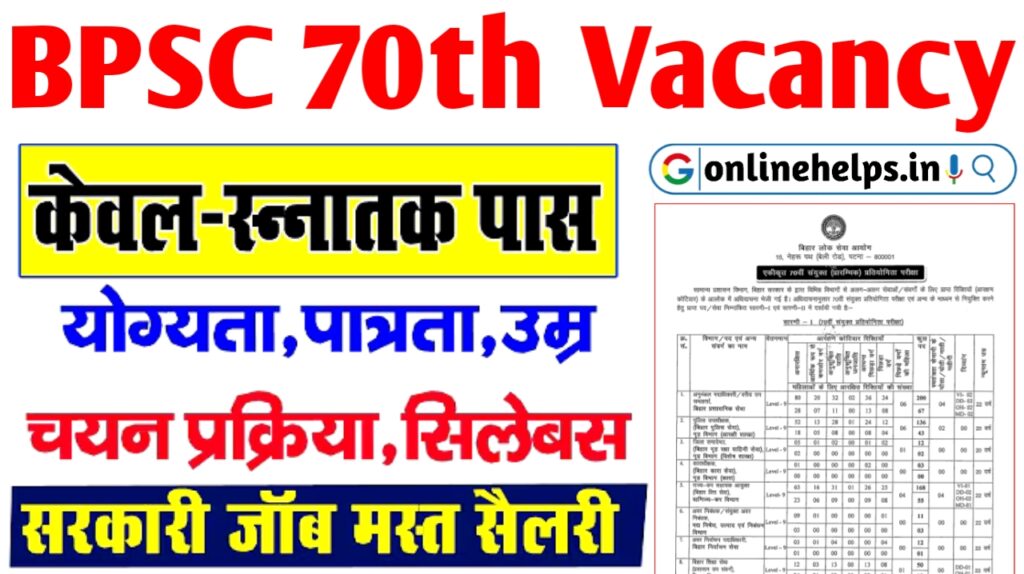 BPSC 70th Online Form 2024