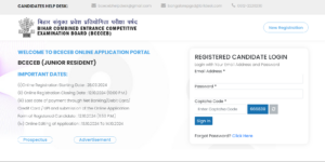 How to Apply Online for BCECE Junior Resident Recruitment 2024