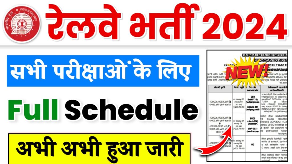 Railway All Exam Date 2024 : RRB के सभी परीक्षा के लिए नया Schedule जारी, यहां से करें डाउनलोड